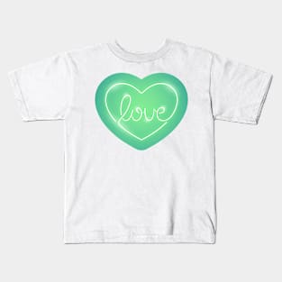 Love Neon Sign Green Kids T-Shirt